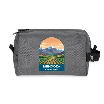 Mendoza Argentina Vineyard & Andes Travel Poster - Recycled Toiletry Zip Bag - anthracite - Front