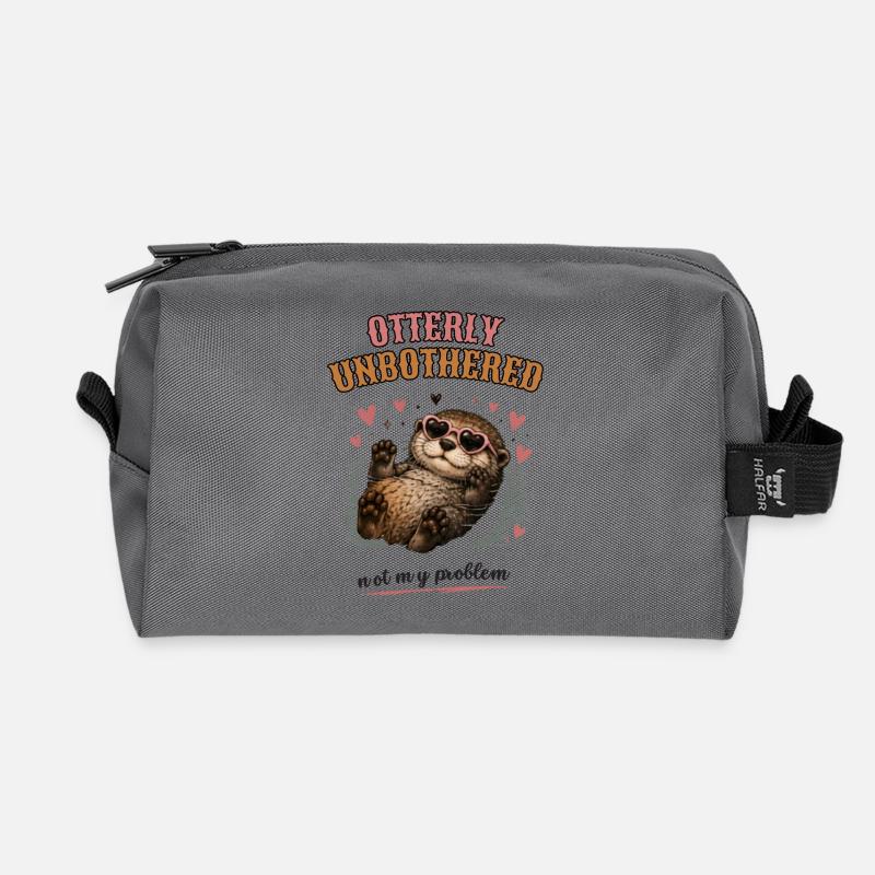 Otterly Unbothered Not My Problem - Recycled Toiletry Zip Bag - anthracite