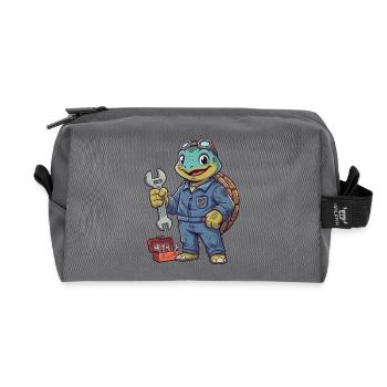 Schildkröte Mechanikerheld - Recycelte Kulturtasche - Anthrazit - Vorne