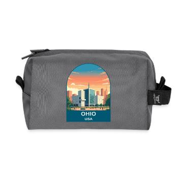 Ohio USA Vintage Travel Poster Art - Recycled Toiletry Zip Bag - anthracite - Front