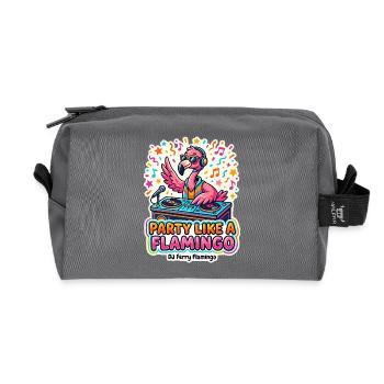 Party Like A Flamingo - Recycled Toiletry Zip Bag - anthracite - Front