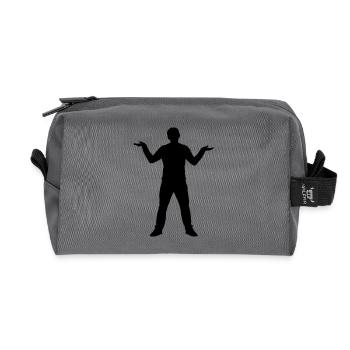 Man - Stupidity - Recycled Toiletry Zip Bag - anthracite - Front
