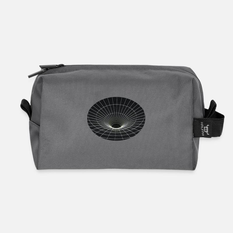 Vortex Grid Wormhole - Recycled Toiletry Zip Bag - anthracite