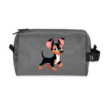 pinscher - Trousse de toilette en tissu recyclé - anthracite - Devant