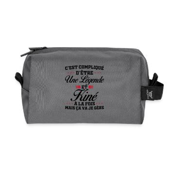 Une légende et Kiné - Trousse de toilette en tissu recyclé - anthracite - Devant