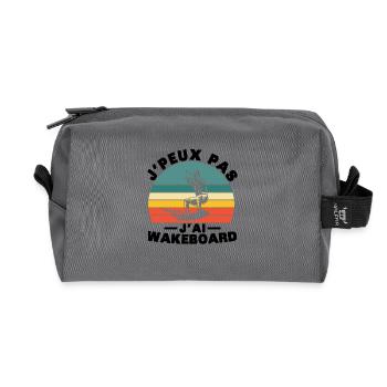 Ich kann kein Wakeboard-Humor-Geschenk haben - Recycelte Kulturtasche - Anthrazit - Vorne