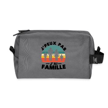 Je peux pas j'ai Famille Humour cadeau - Trousse de toilette en tissu recyclé - anthracite - Devant