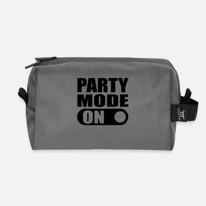 party mode on - Recycled Toiletry Zip Bag - anthracite