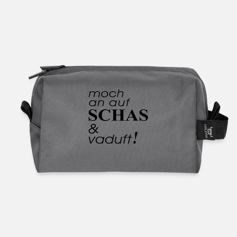 moch an auf Schas - Recycelte Kulturtasche - Anthrazit