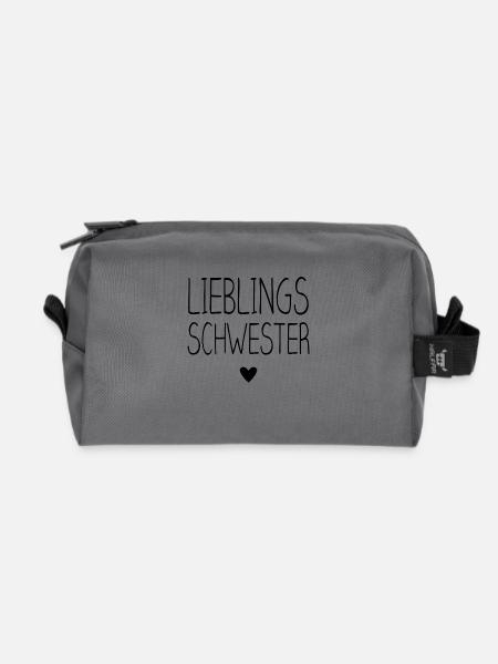 Lieblingsschwester - Recycelte Kulturtasche - Anthrazit