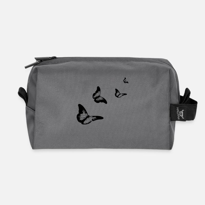 schmetterlinge - Recycelte Kulturtasche - Anthrazit