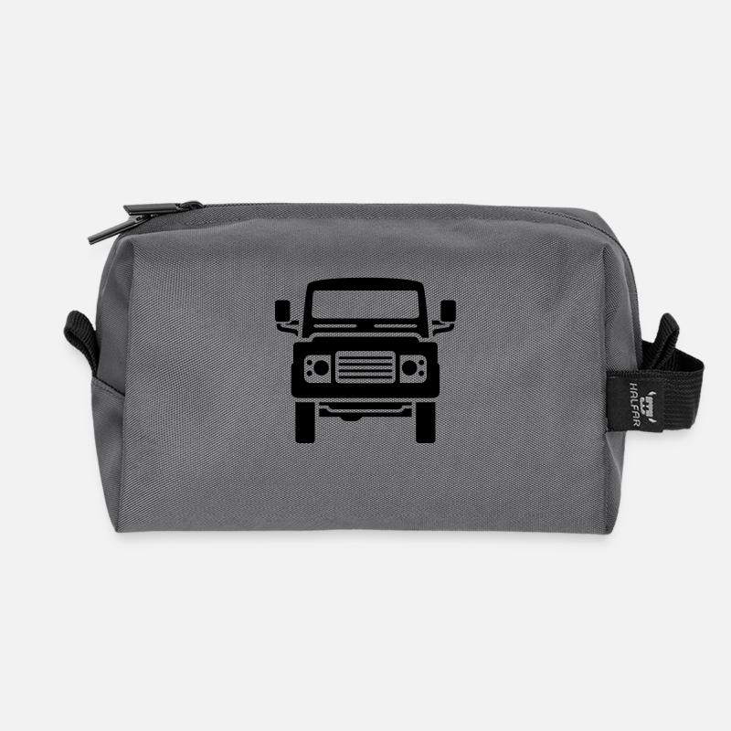 Landie Defender illustration - Autonaut.com - Recycled Toiletry Zip Bag - anthracite