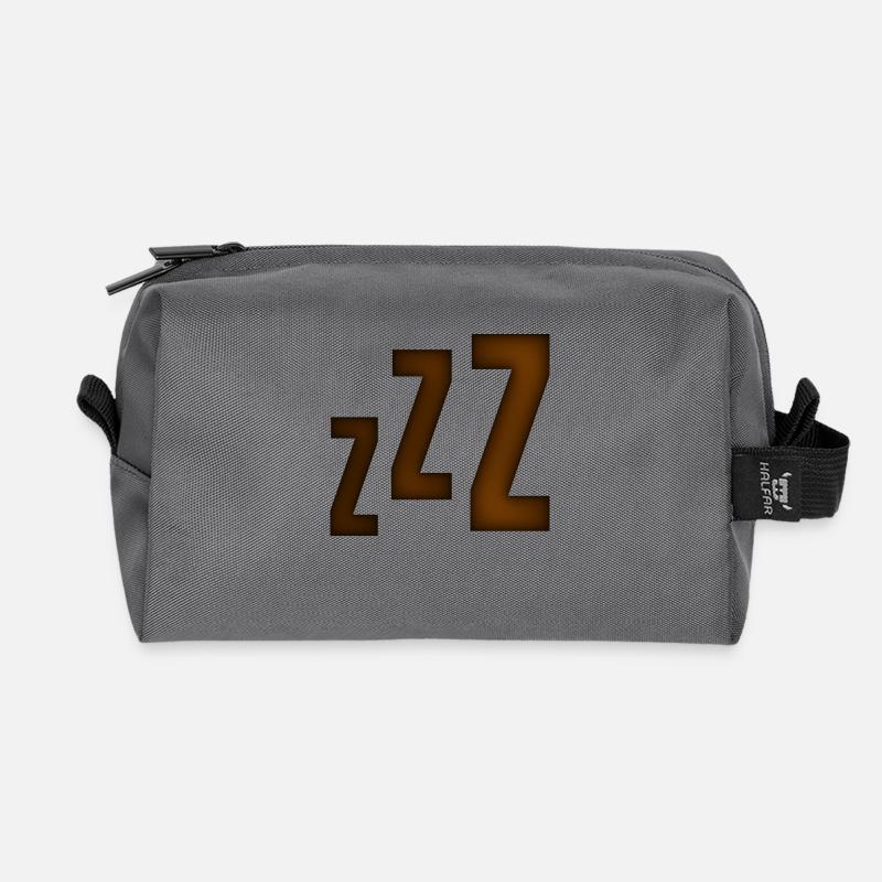 Smiley Sleeping 'ZZZ' - Recycelte Kulturtasche - Anthrazit