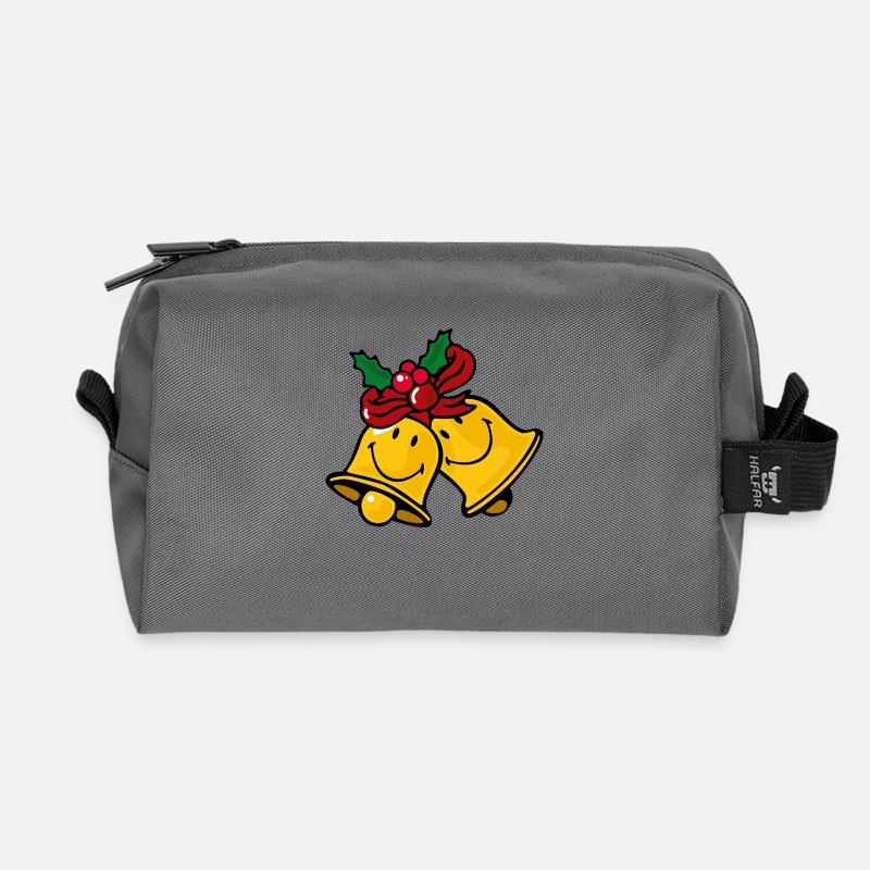 Smiley Christmas Bells - Recycelte Kulturtasche - Anthrazit