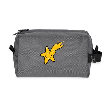 Smiley Shooting Star - Recycled Toiletry Zip Bag - anthracite - Front