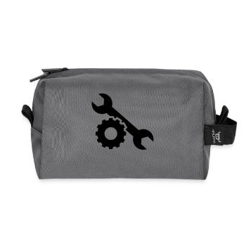 Screw wrench - Recycled Toiletry Zip Bag - anthracite - Front