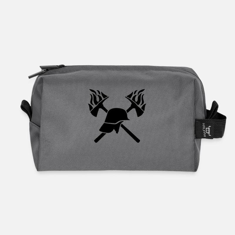 feuerwehr helm axt design - Recycelte Kulturtasche - Anthrazit