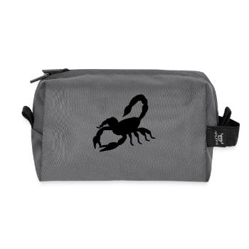 skorpion silhouette - Recycelte Kulturtasche - Anthrazit - Vorne