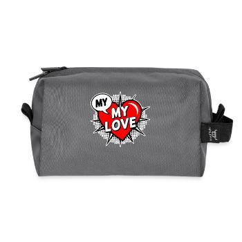 MY LOVE 2025 T-Shirt-Geschenk für Sie - Recycelte Kulturtasche - Anthrazit - Vorne