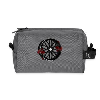 Rim Flower - Recycled Toiletry Zip Bag - anthracite - Front