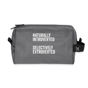Naturally Introverted Selectively Extroverted - Recycled Toiletry Zip Bag - anthracite - Front