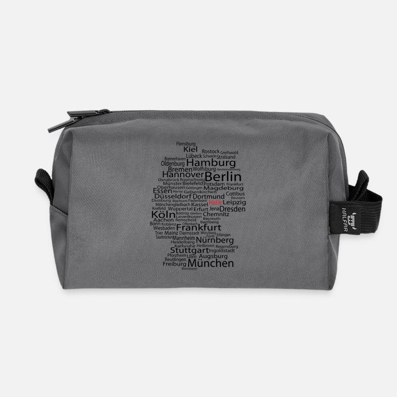 Halle an der Saale wordcloud - Recycelte Kulturtasche - Anthrazit