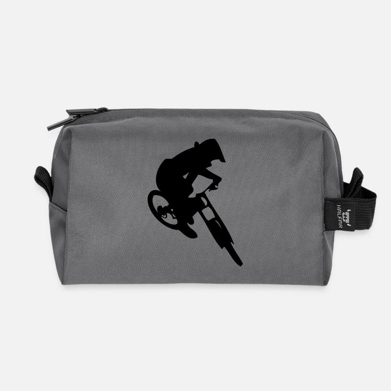 Saut en vélo de descente - Trousse de toilette en tissu recyclé - anthracite