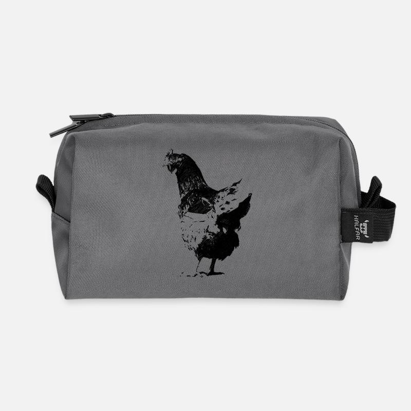 huhn - Recycelte Kulturtasche - Anthrazit