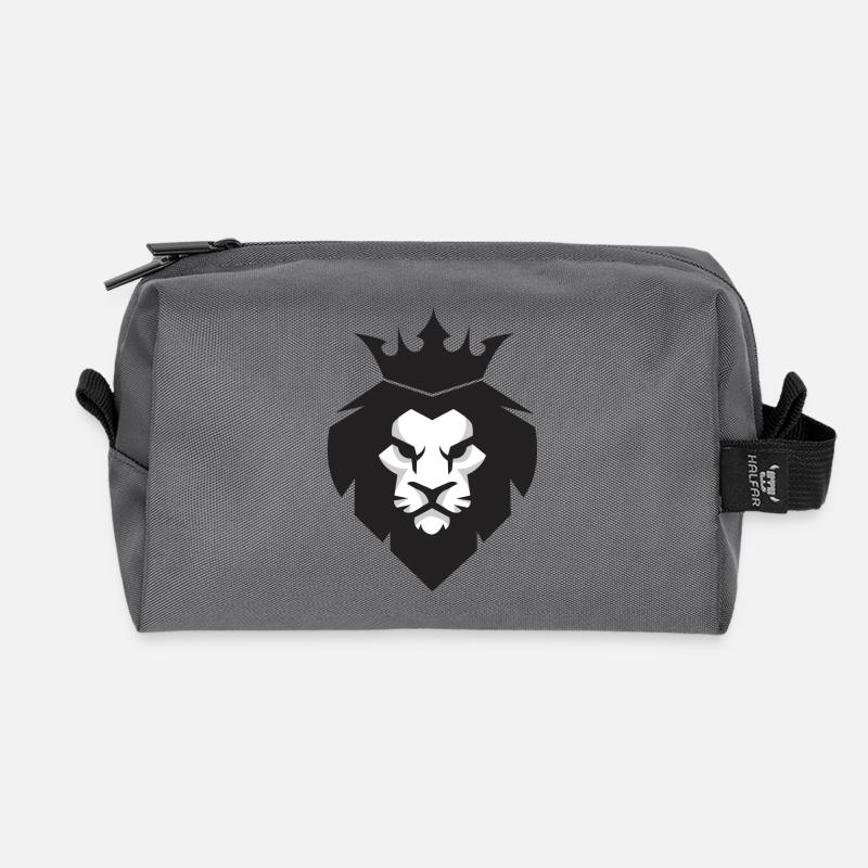 Big lion - Recycled Toiletry Zip Bag - anthracite