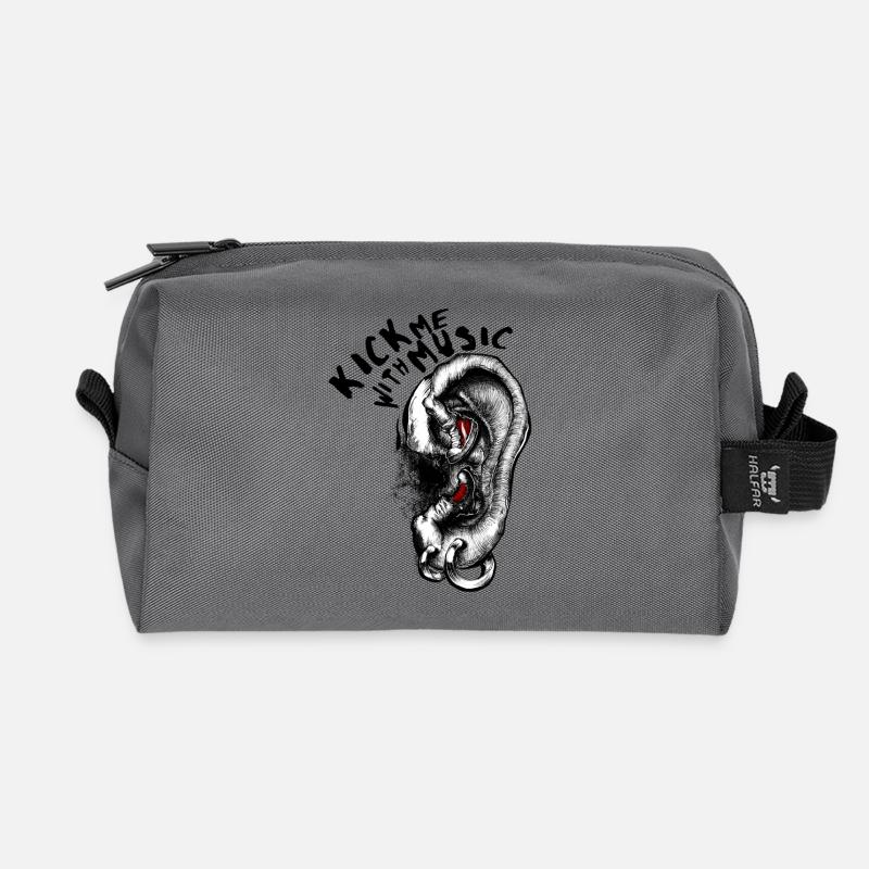 Kick me with Music - Recycelte Kulturtasche - Anthrazit