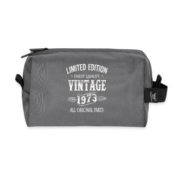 Limited Edition Made In 1973 Vintage Original - Recycled Toiletry Zip Bag - anthracite - Front