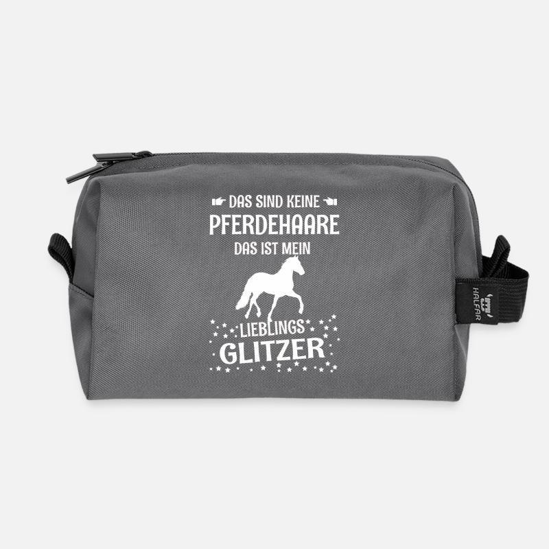 Pferdehaare Glitzer - Recycelte Kulturtasche - Anthrazit