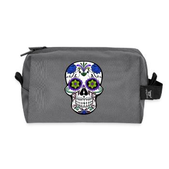 crâne mexicain - Trousse de toilette en tissu recyclé - anthracite - Devant