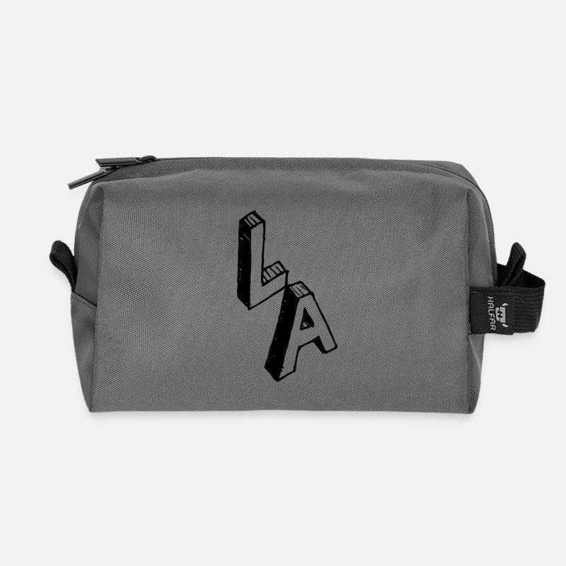 LOS ANGELES - Recycled Toiletry Zip Bag - anthracite