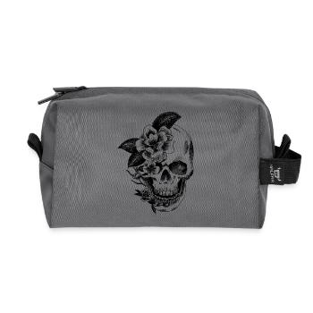 Kran und Blumen - Recycelte Kulturtasche - Anthrazit - Vorne