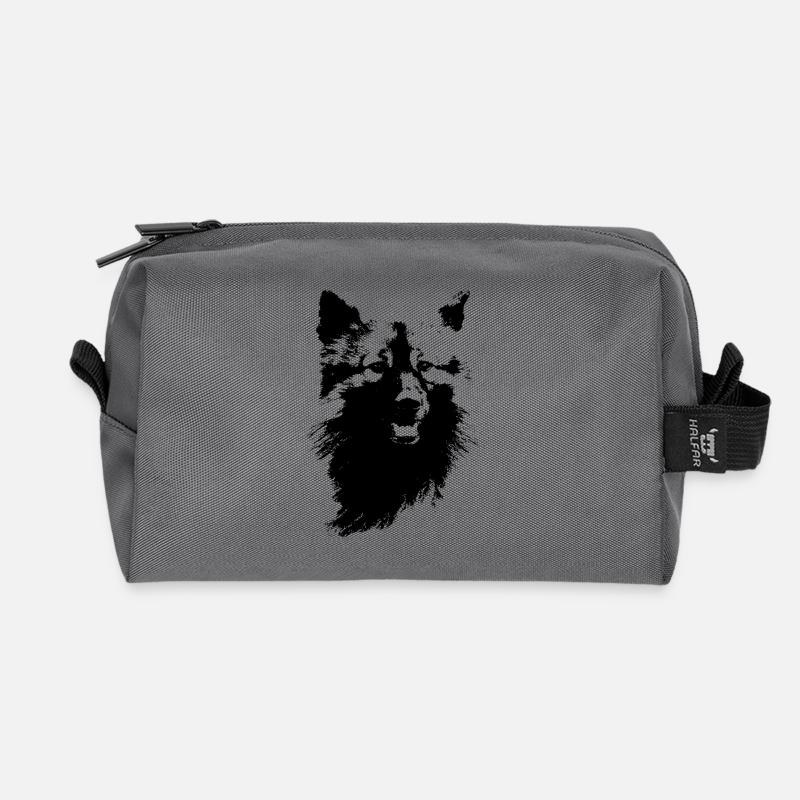 Wolfsspitz Kopf - Recycelte Kulturtasche - Anthrazit