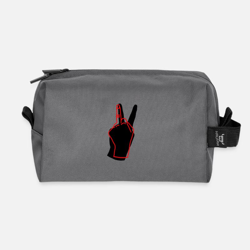 peace red - Recycelte Kulturtasche - Anthrazit