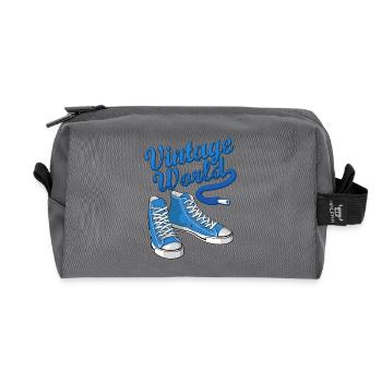 Blue vintage sneakers - Recycled Toiletry Zip Bag - anthracite - Front
