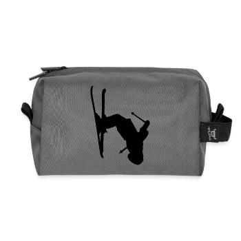 Skier Skifahren Freestyle Winter Sport Schnee - Recycelte Kulturtasche - Anthrazit - Vorne