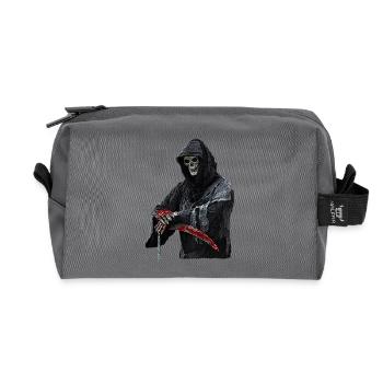 Crâne, Satan, Métal noir, Diable, Ferryman, - Trousse de toilette en tissu recyclé - anthracite - Devant