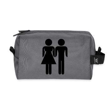 Woman And Man - Recycled Toiletry Zip Bag - anthracite - Front