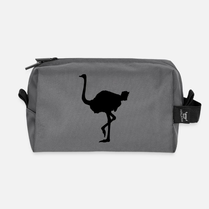 Ostrich - Recycled Toiletry Zip Bag - anthracite
