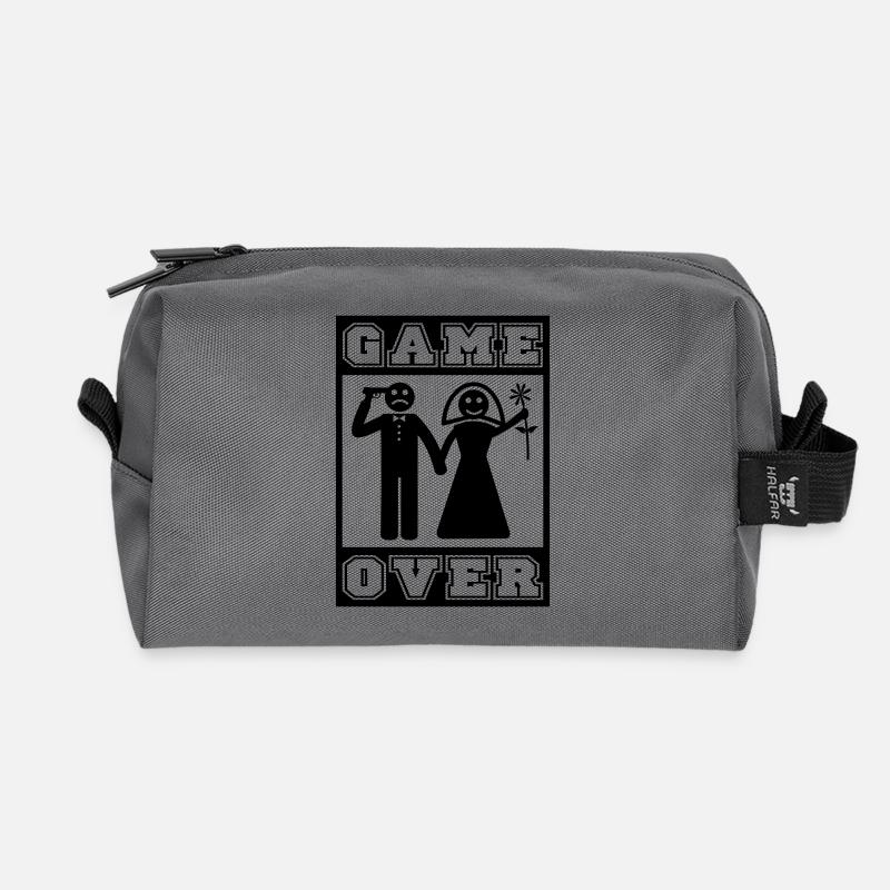 Game Over Heiraten - Recycelte Kulturtasche - Anthrazit