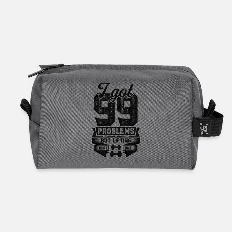 I Got 99 Problems But Lifting Ain't One - Recycled Toiletry Zip Bag - anthracite