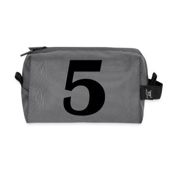 5 - Recycled Toiletry Zip Bag - anthracite - Front
