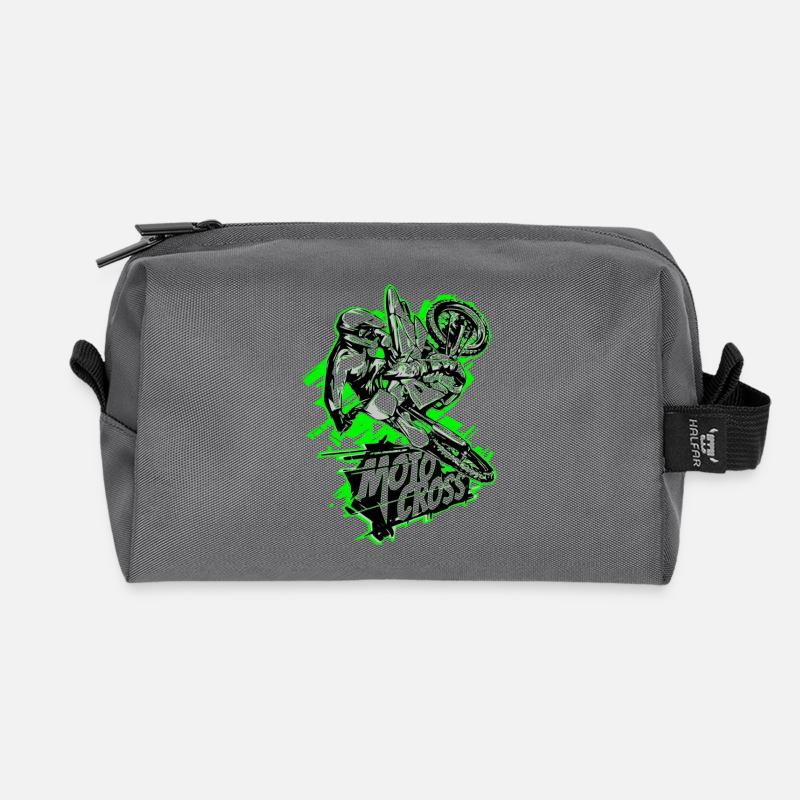 Motocross - Recycled Toiletry Zip Bag - anthracite