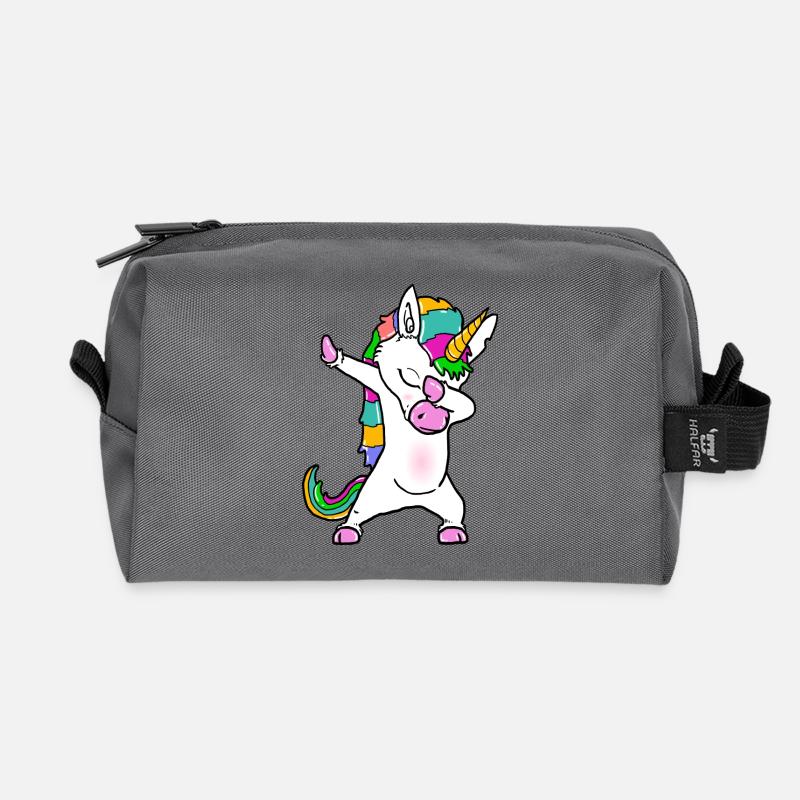 Dapping Einhorn- Dap Unicorn - Recycelte Kulturtasche - Anthrazit