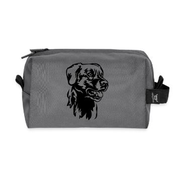 Tête de labrador - Trousse de toilette en tissu recyclé - anthracite - Devant