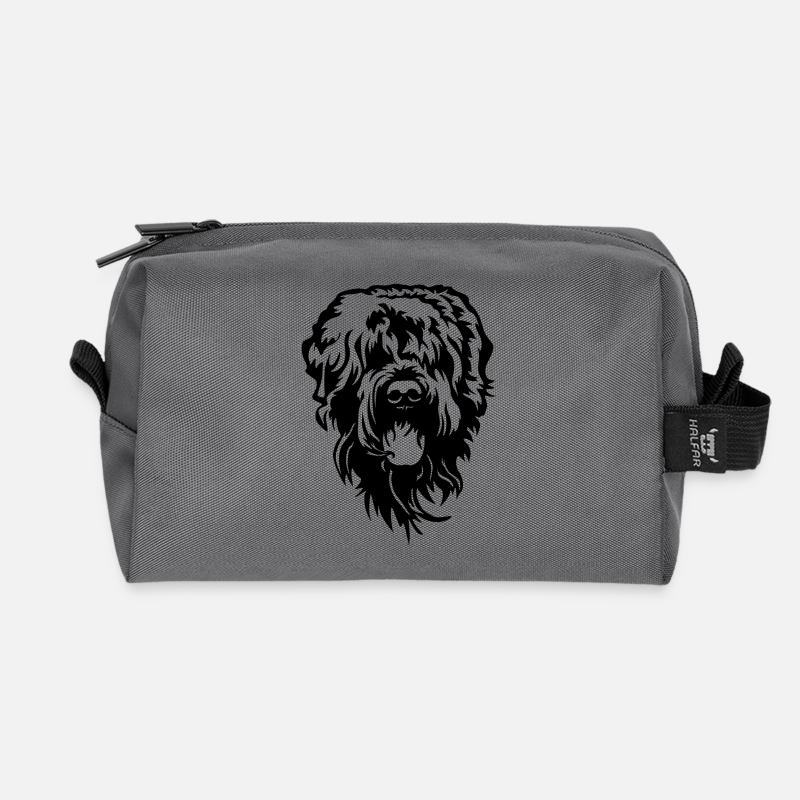 Russischer Terrier Kopf - Recycelte Kulturtasche - Anthrazit