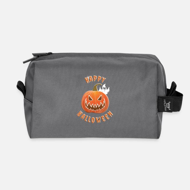Happy Halloween Kürbis - Recycelte Kulturtasche - Anthrazit